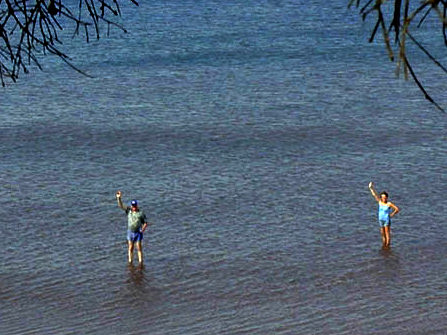 Two people on the beach